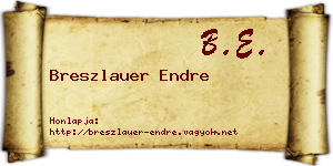 Breszlauer Endre névjegykártya
